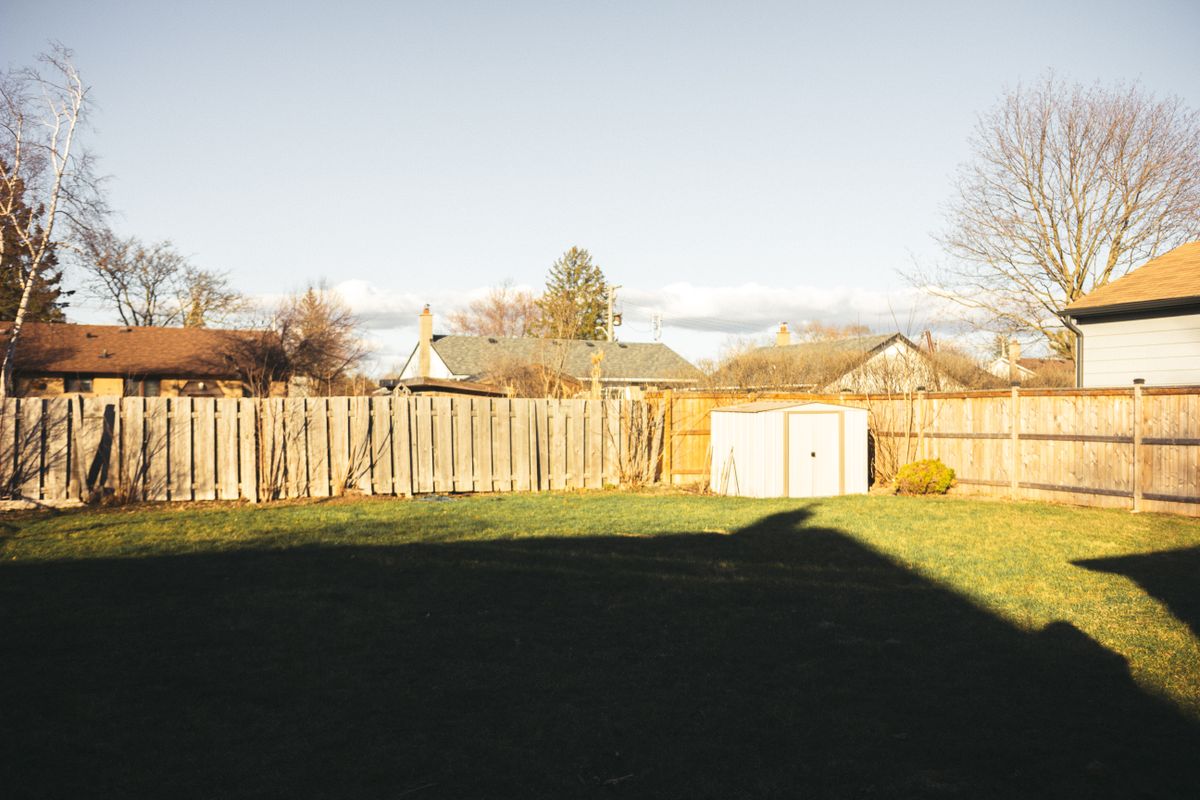 Backyard with shed in north Madison County, Alabama