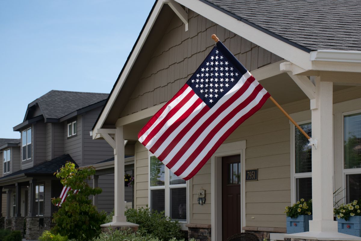 American flag outside a home near Redstone Arsenal